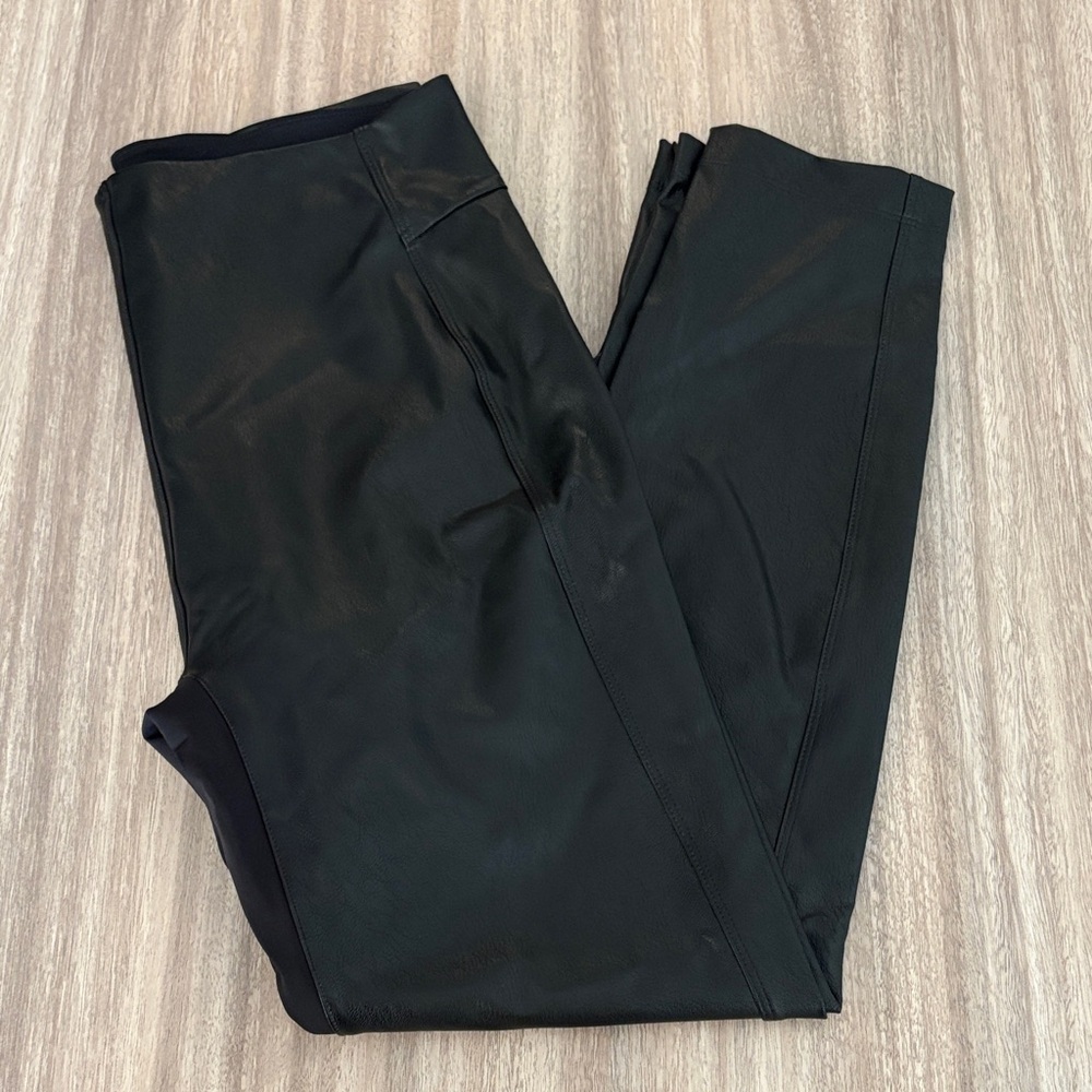 Honeylove NWT Vegan Leather Leggings Women’s Size Large Black Faux Leather Pant